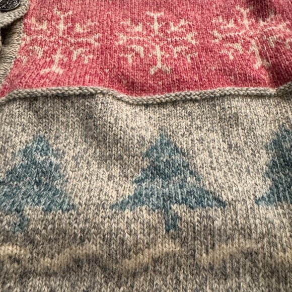Vtg Woolrich‎ Cardigan Sweater Womens L Fair Isle Novelty Winter Snowflake Deer - Picture 7 of 8